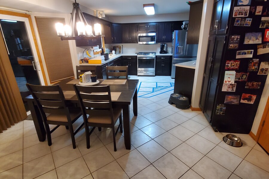 Before: dark dated kitchen