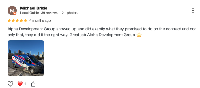 5-star Google review from Michael Brixie